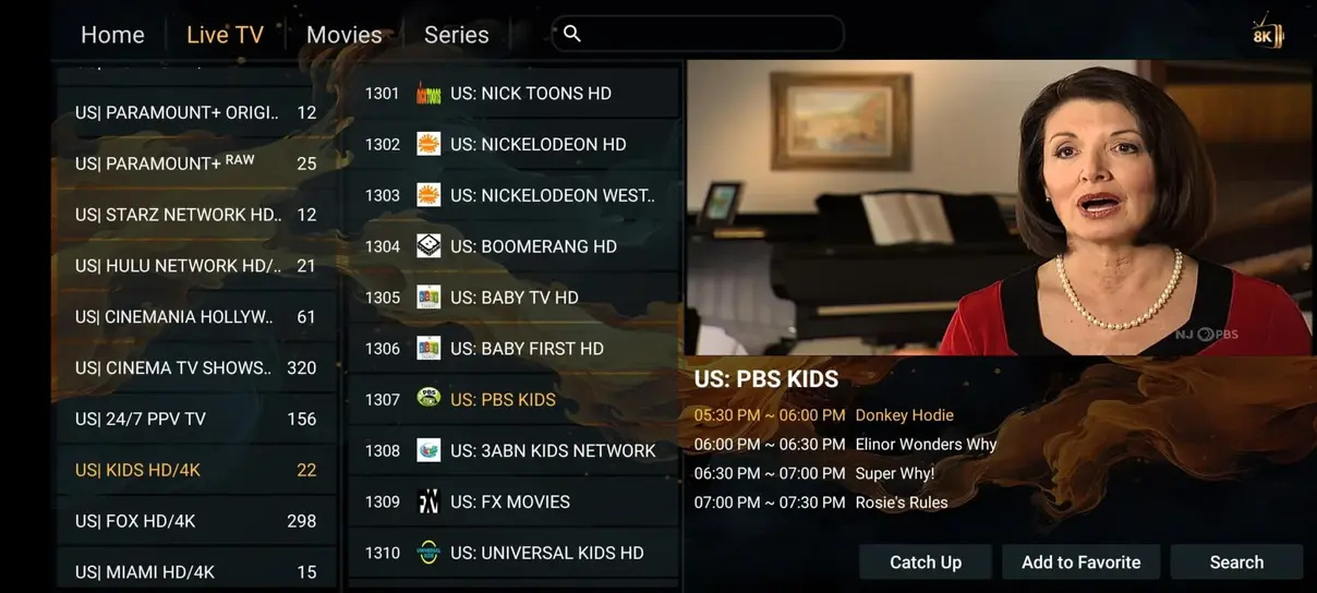 IPTV interface preview visual 1