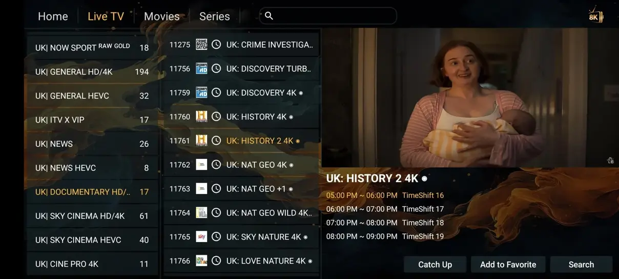 IPTV interface preview visual 2